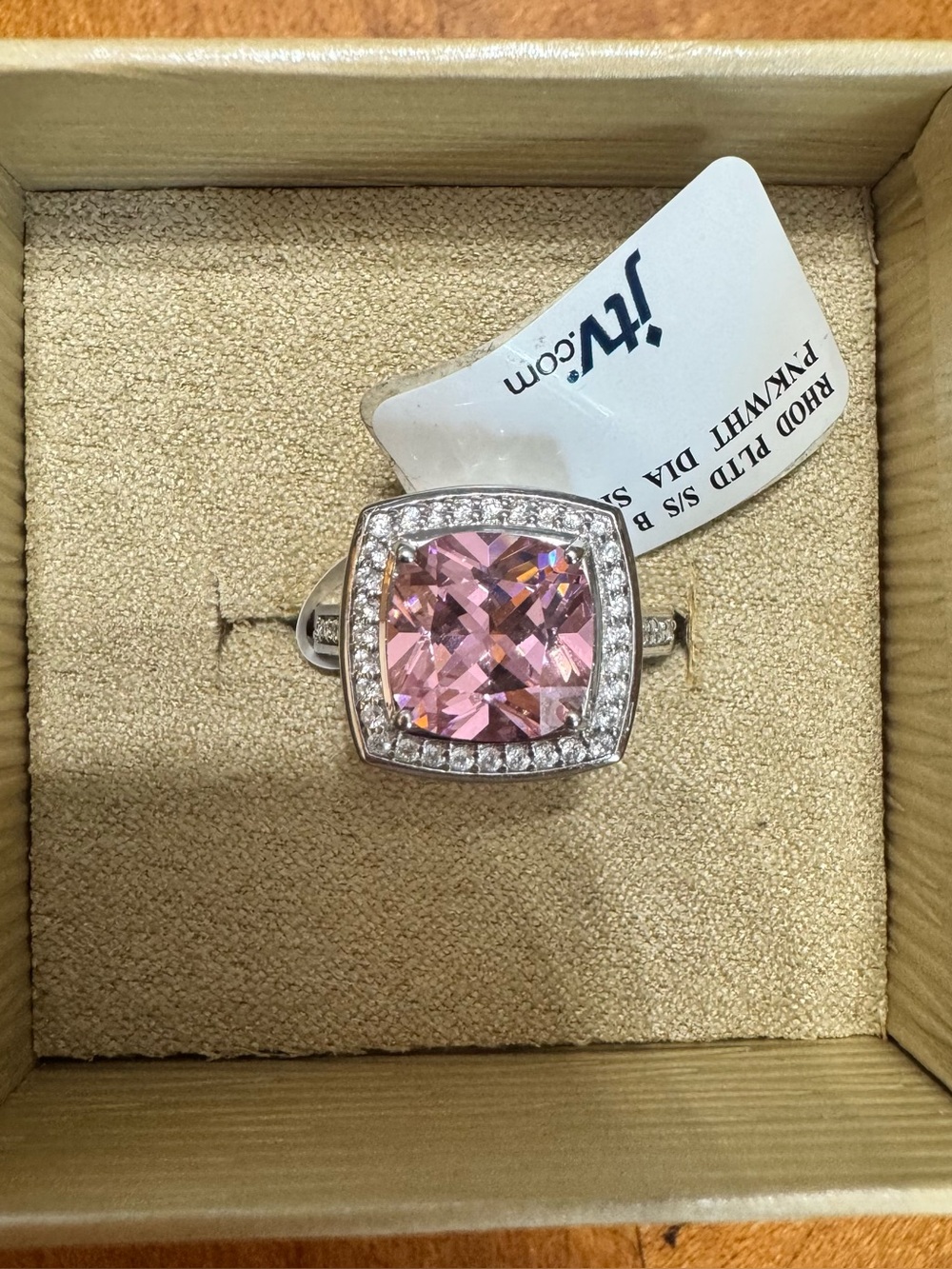 Bella Luce pink simulated diamond halo rings JTV 925